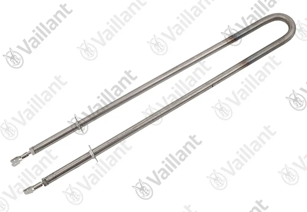 Vaillant Heizelement in U-Form, aus Edelstahl, mit zwei Anschlüssen an den Enden. Eignet sich für Heizsysteme und Temperaturregelung.